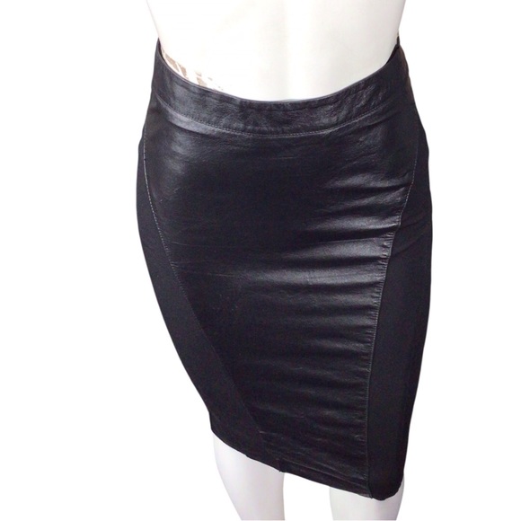 bebe Black PU Leather Pencil Skirt - Picture 1 of 4